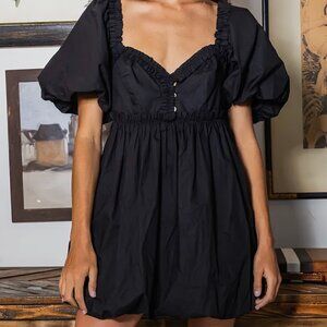 PUFF SLEEVE OFF SHOULDER MINI DRESS